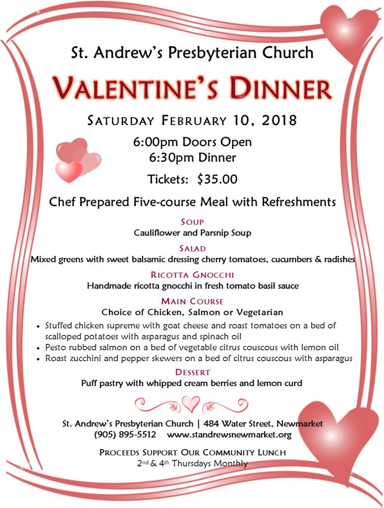 Valentine’s Dinner | St. Andrew's Presbyterian Church